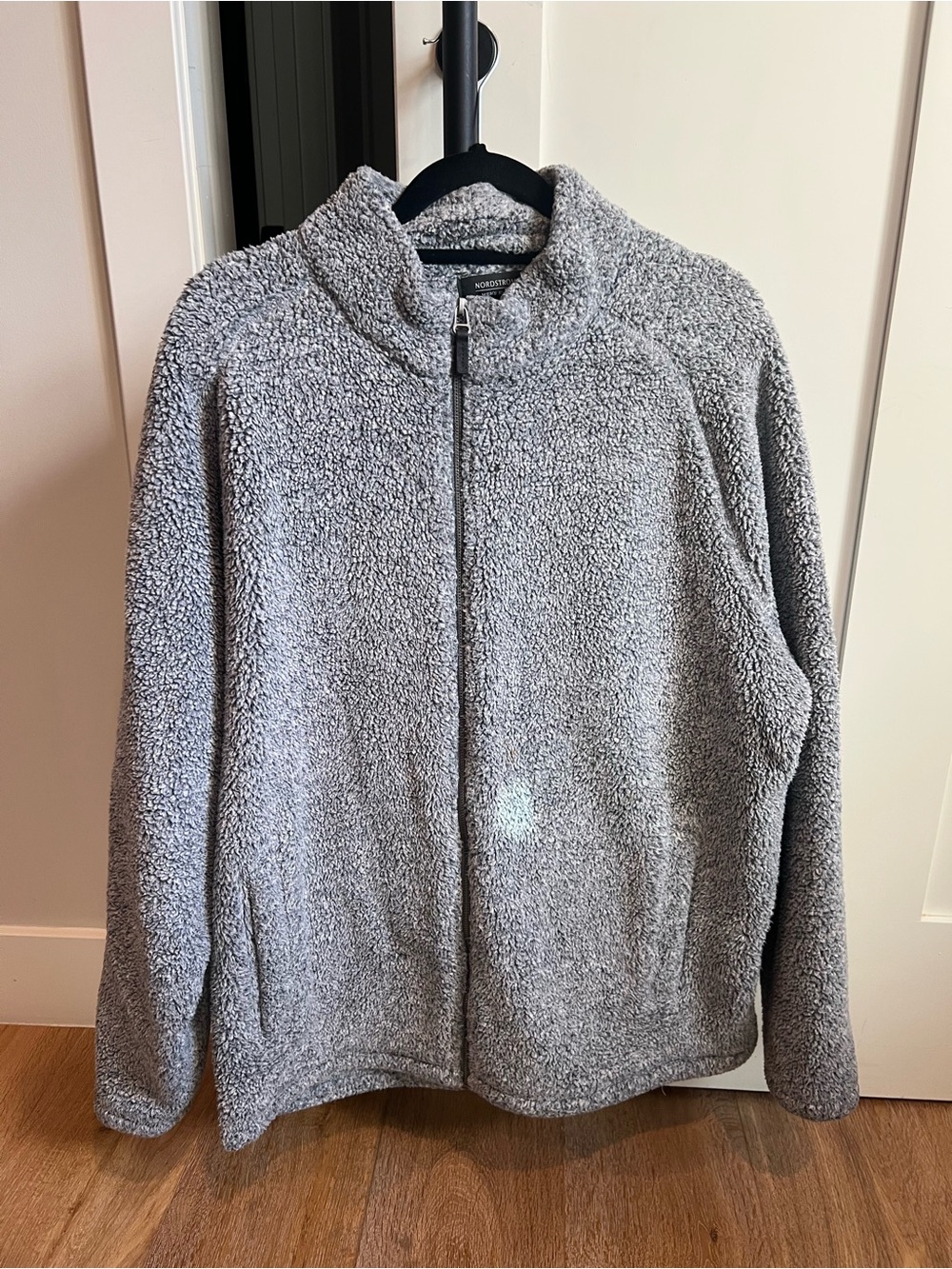 Nordstrom Men's Gray Sherpa Full-Zip Hoodie